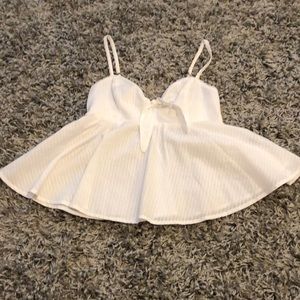 White Abercrombie and Fitch peplum tank